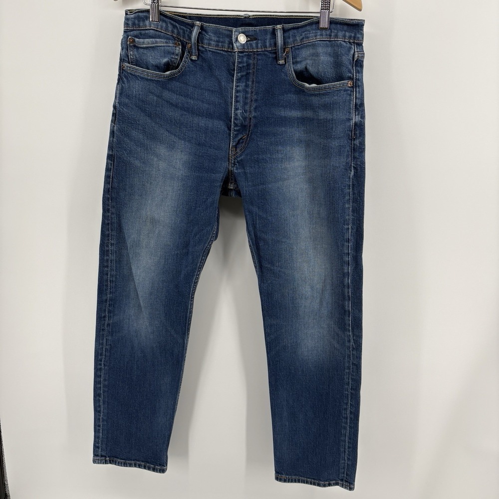 Levi's 502 Mens 36x30 (34x28) Blue Cotton Denim Straight Workwear Faded Stretch‎